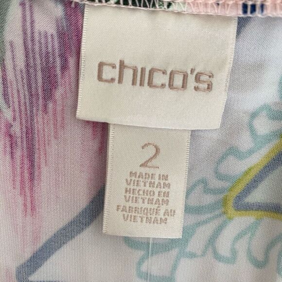 NEW Chicos Ikat Tropical Maxi Skirt Womens Size 2 US 10/12 Large Pull On Elastic - Picture 8 of 8